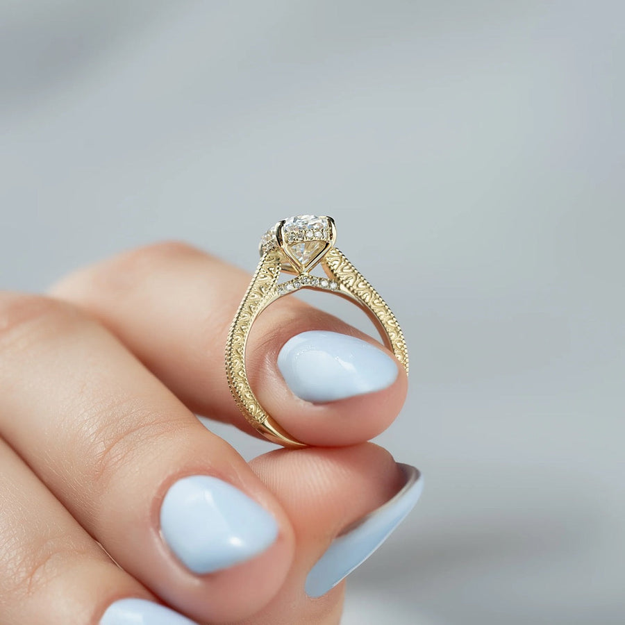  The Elizabeth Oval Lab Diamond Ring 18k Yellow Gold 005 Final