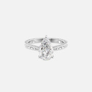  The Elizabeth Pear Lab Diamond Ring 14k White Gold 001