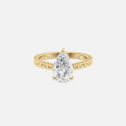 The Elizabeth Pear Lab Diamond Ring 14k Yellow Gold 001