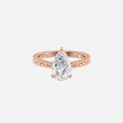 The Elizabeth Pear Lab Diamond Ring 18k Rose Gold 001