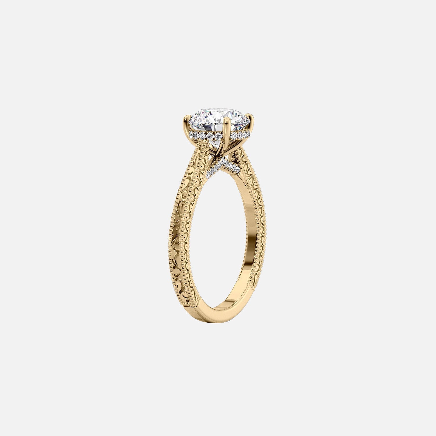  The Elizabeth Pear Moissanite Ring 14k Yellow Gold 002