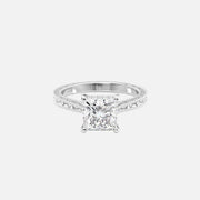  The Elizabeth Princess Lab Diamond Ring 14k White Gold 001