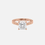  The Elizabeth Princess Lab Diamond Ring 18k Rose Gold 001