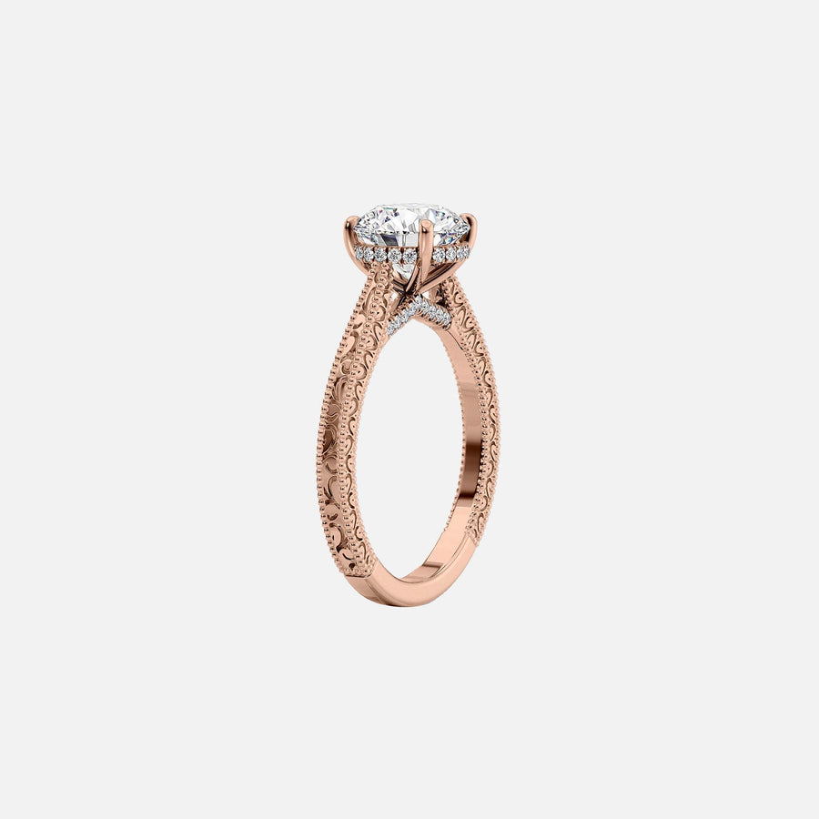  The Elizabeth Princess Lab Diamond Ring 18k Rose Gold 002