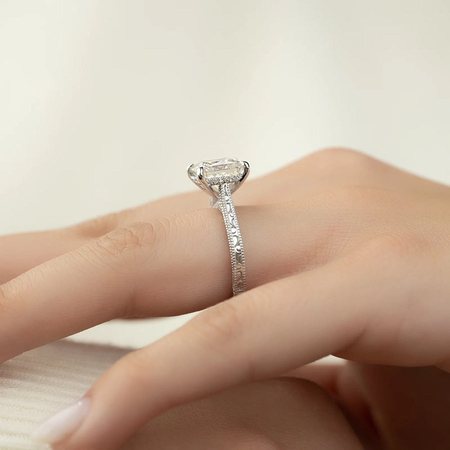  The Elizabeth Princess Lab Diamond Ring 18k White Gold 004 Final
