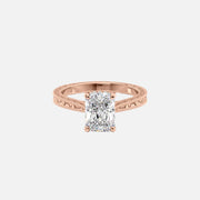  The Elizabeth Radiant Lab Diamond Ring 14k Rose Gold 001