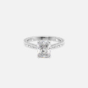  The Elizabeth Radiant Lab Diamond Ring 14k White Gold 001