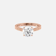  The Elizabeth Round Lab Diamond Ring 14k Rose Gold 001