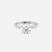  The Elizabeth Round Lab Diamond Ring 14k White Gold 001