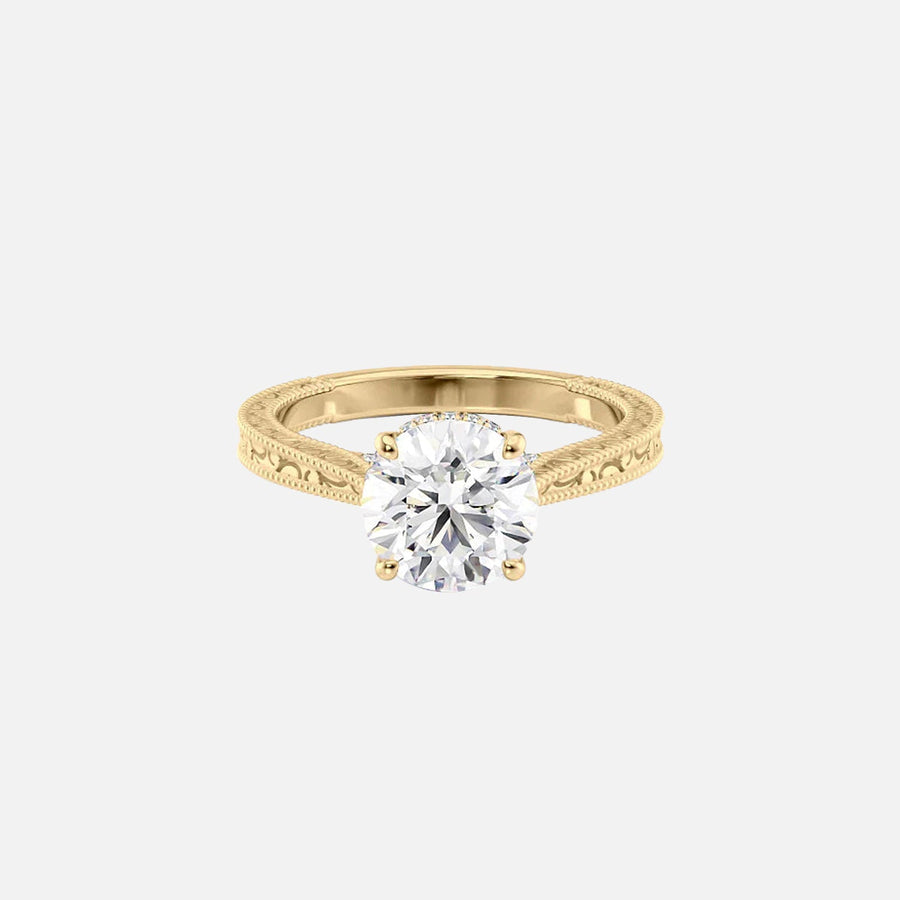 The Elizabeth Round Lab Diamond Ring 14k Yellow Gold 001