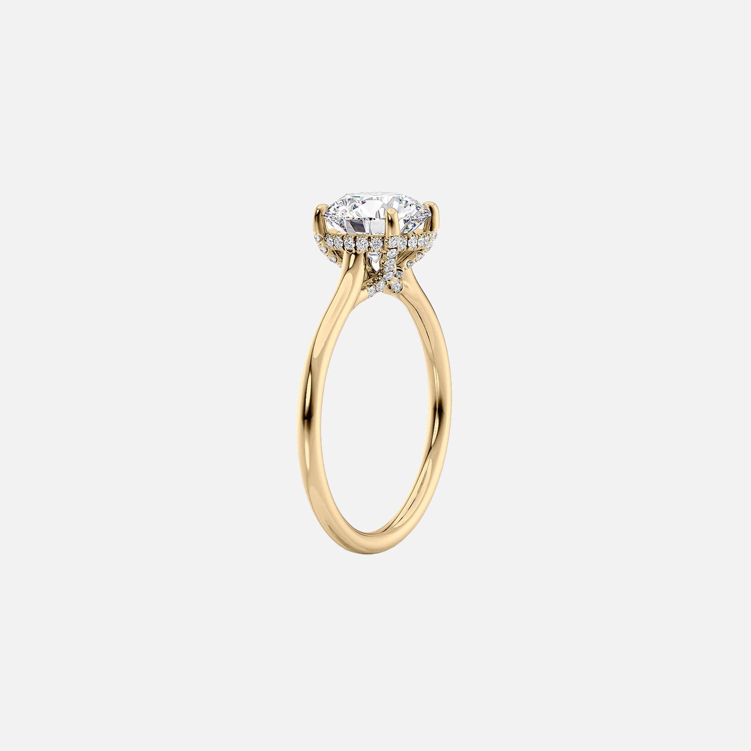  The Ellie Cushion Lab Diamond Ring 14k Yellow Gold 002