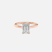  The Ellie Emerald Lab Diamond Ring 14k Rose Gold 001