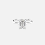  The Ellie Emerald Lab Diamond Ring 18k White Gold 001