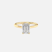 The Ellie Emerald Lab Diamond Ring 18k Yellow Gold 001