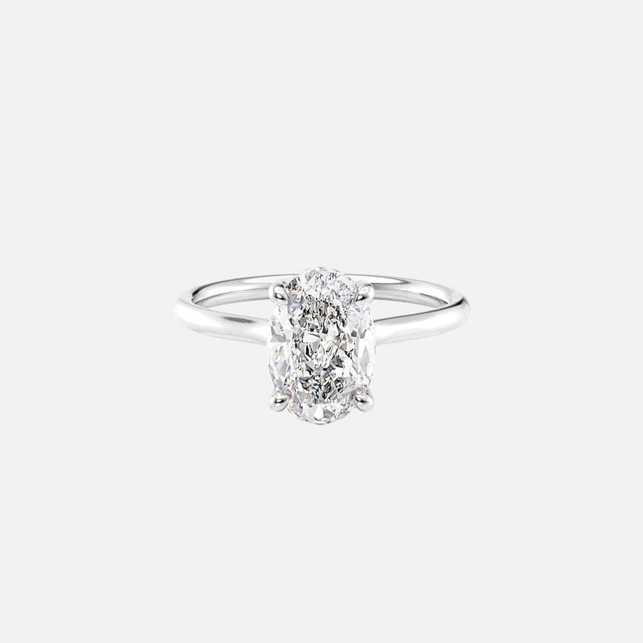  The Ellie Oval Lab Diamond Ring 14k White Gold 001