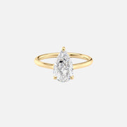 The Ellie Pear Lab Diamond Ring 14k Yellow Gold 001