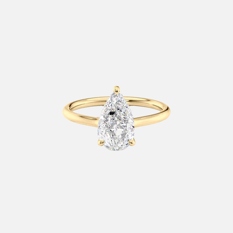 The Ellie Pear Lab Diamond Ring 14k Yellow Gold 001