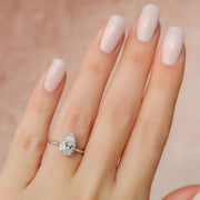  The Ellie Pear Moissanite Ring 14k White Gold 003