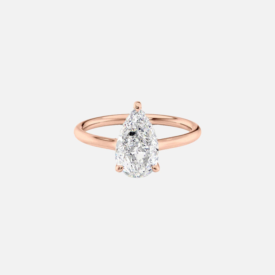  The Ellie Pear Moissanite Ring 18k Rose Gold 001