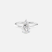  The Ellie Pear Moissanite Ring 18k White Gold 001
