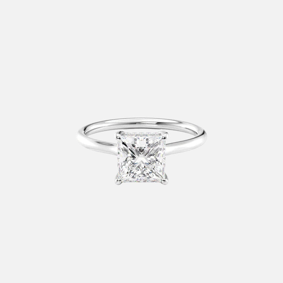  The Ellie Princess Lab Diamond Ring 14k White Gold 001
