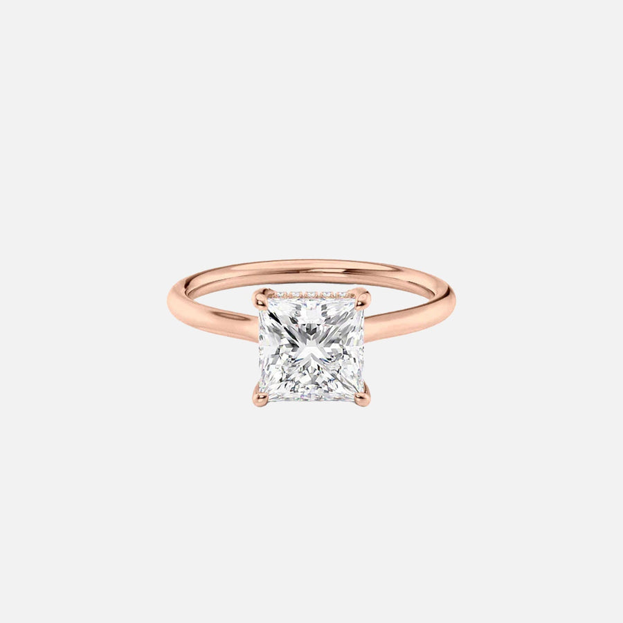  The Ellie Princess Lab Diamond Ring 18k Rose Gold 001