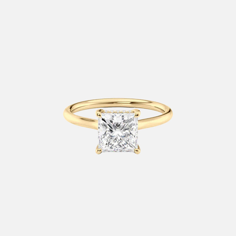  The Ellie Princess Lab Diamond Ring 18k Yellow Gold 001