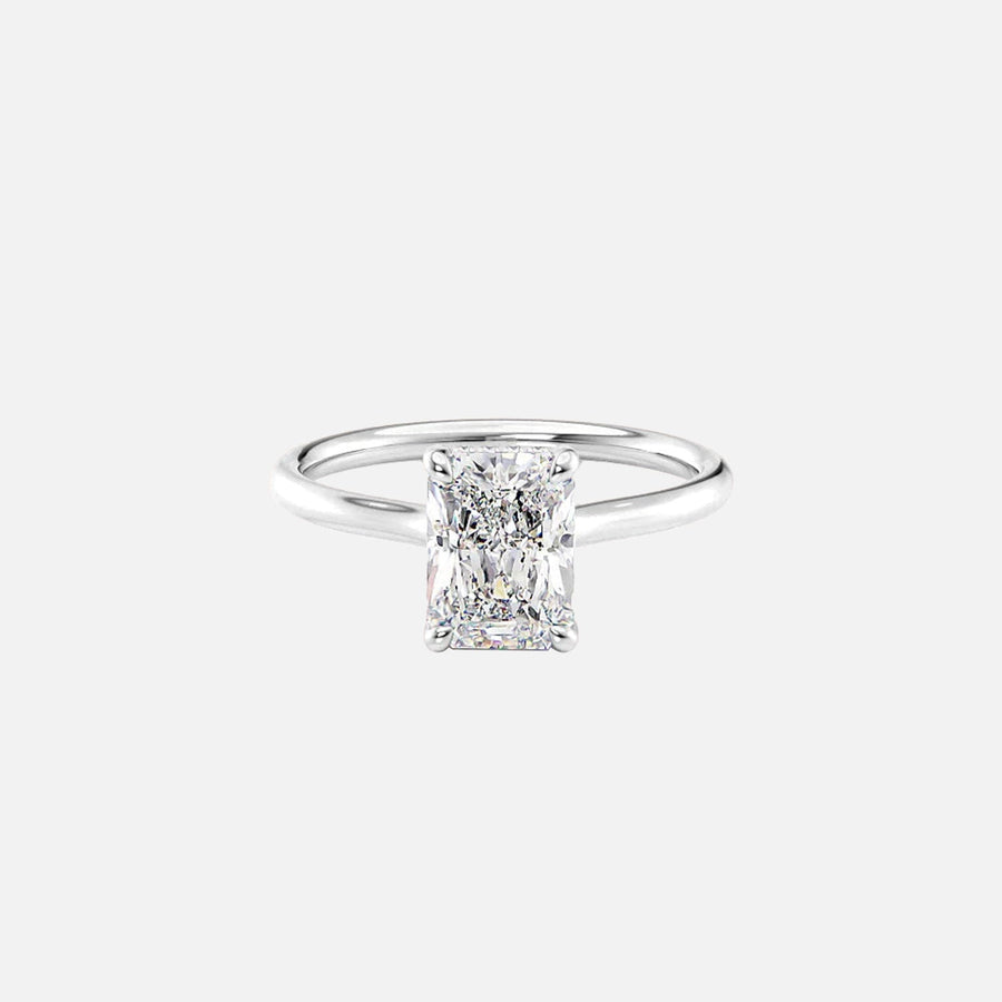  The Ellie Radiant Lab Diamond Ring 14k White Gold 001