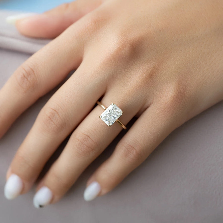  The Ellie Radiant Lab Diamond Ring 14k Yellow Gold 003