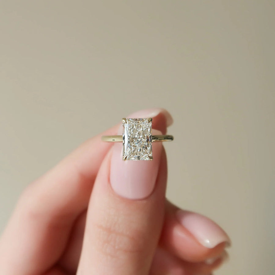  The Ellie Radiant Lab Diamond Ring 14k Yellow Gold 004