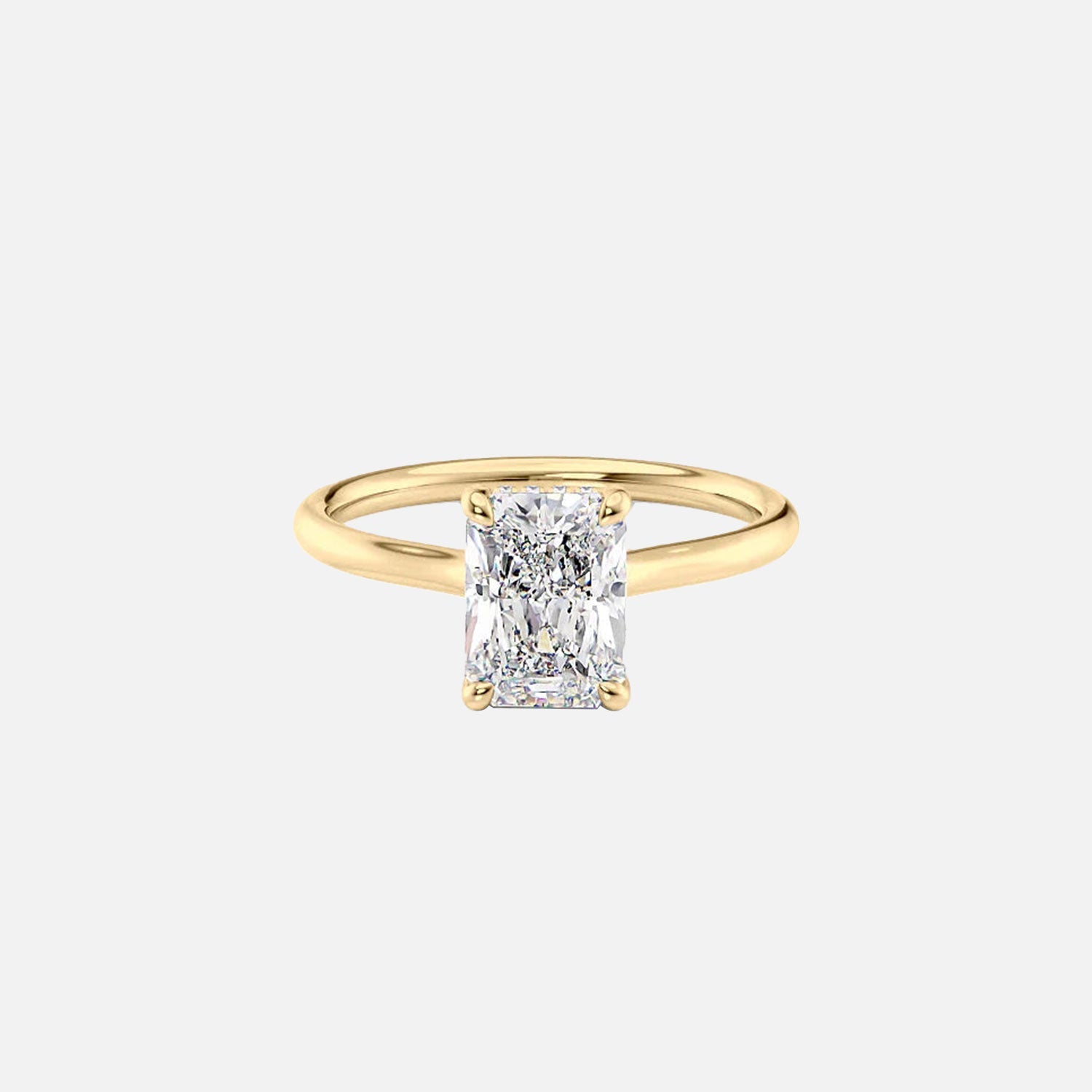 The Ellie Radiant Moissanite Ring 14k Yellow Gold 001