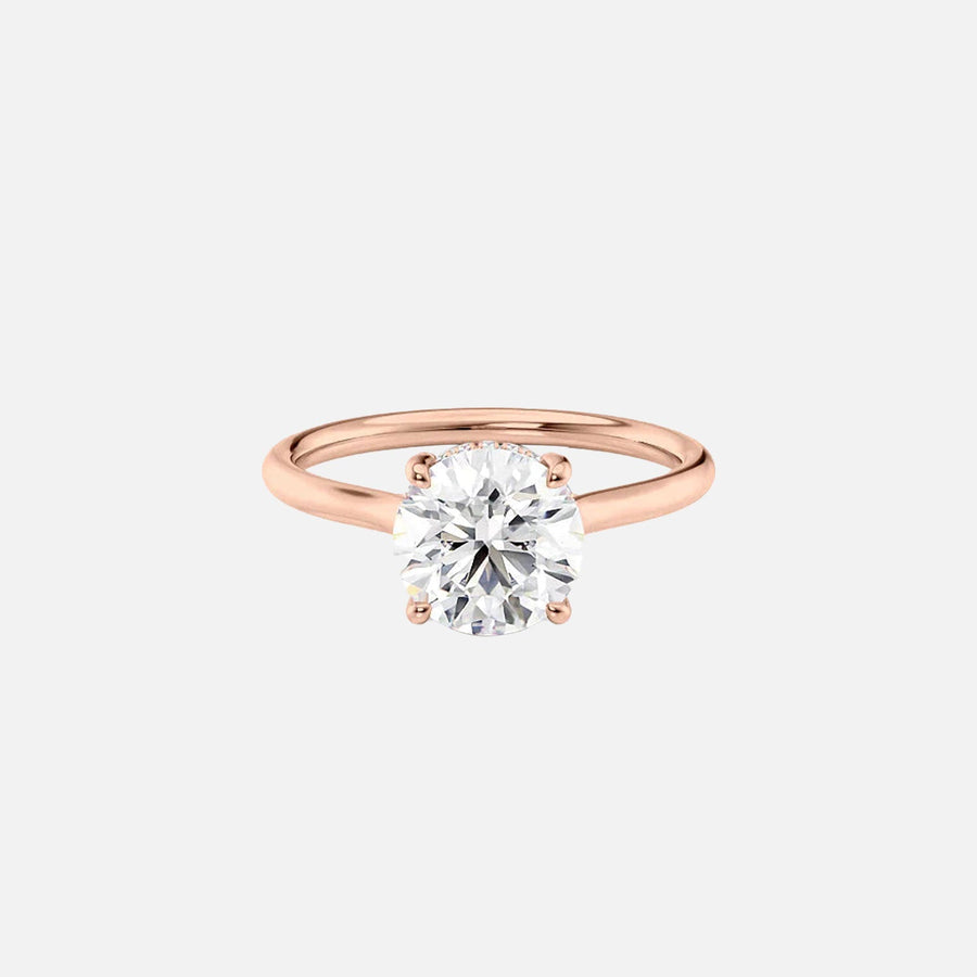  The Ellie Round Lab Diamond Ring 14k Rose Gold 001