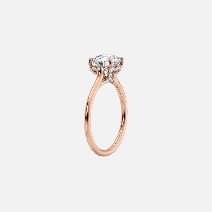  The Ellie Round Lab Diamond Ring 14k Rose Gold 002