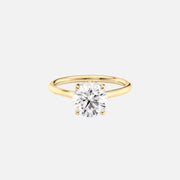 The Ellie Round Lab Diamond Ring 14k Yellow Gold 001