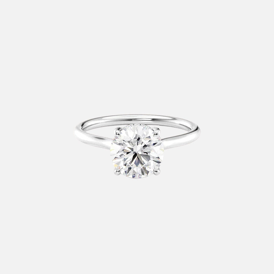  The Ellie Round Lab Diamond Ring 18k White Gold 001