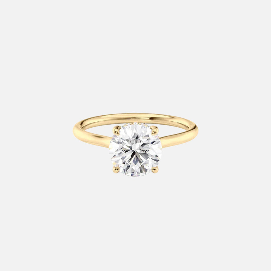  The Ellie Round Lab Diamond Ring 18k Yellow Gold 001