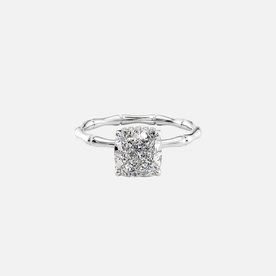  The Eve Cushion Moissanite Ring 14k White Gold 001