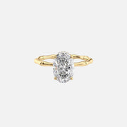 The Eve Oval Moissanite Ring 14k Yellow Gold 001