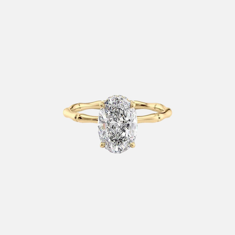The Eve Oval Moissanite Ring 14k Yellow Gold 001