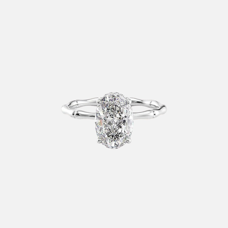  The Eve Oval Moissanite Ring 18k White Gold 001
