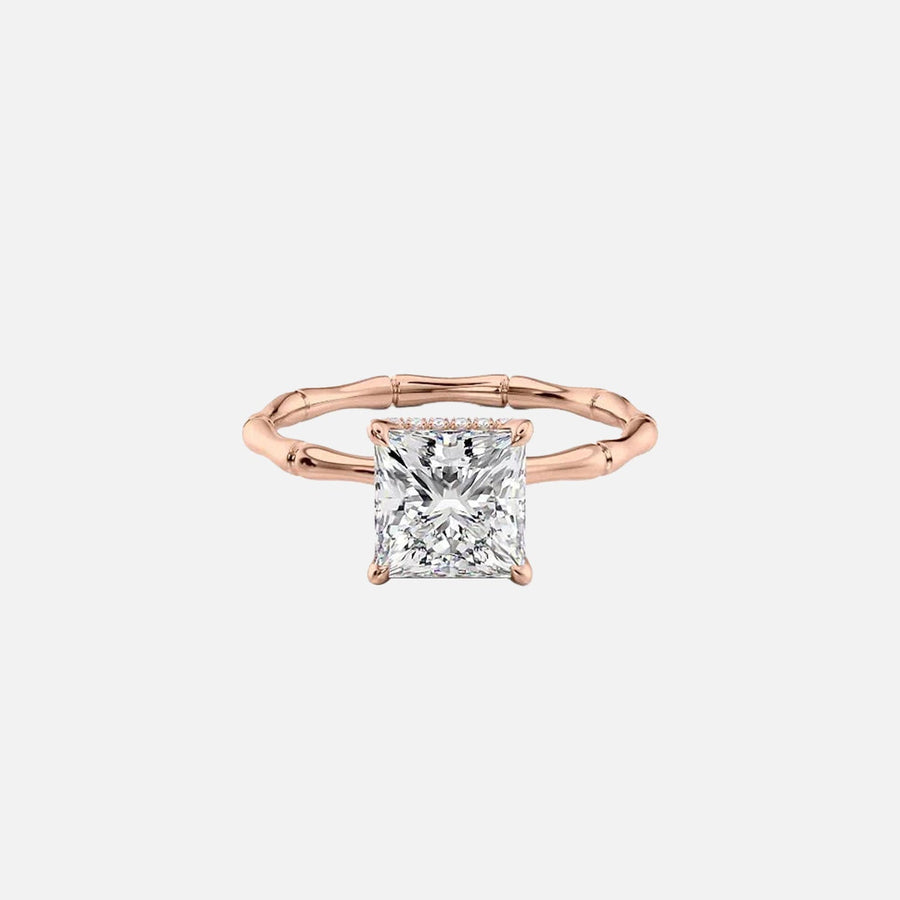  The Eve Princess Lab Diamond Ring 14k Rose Gold 001