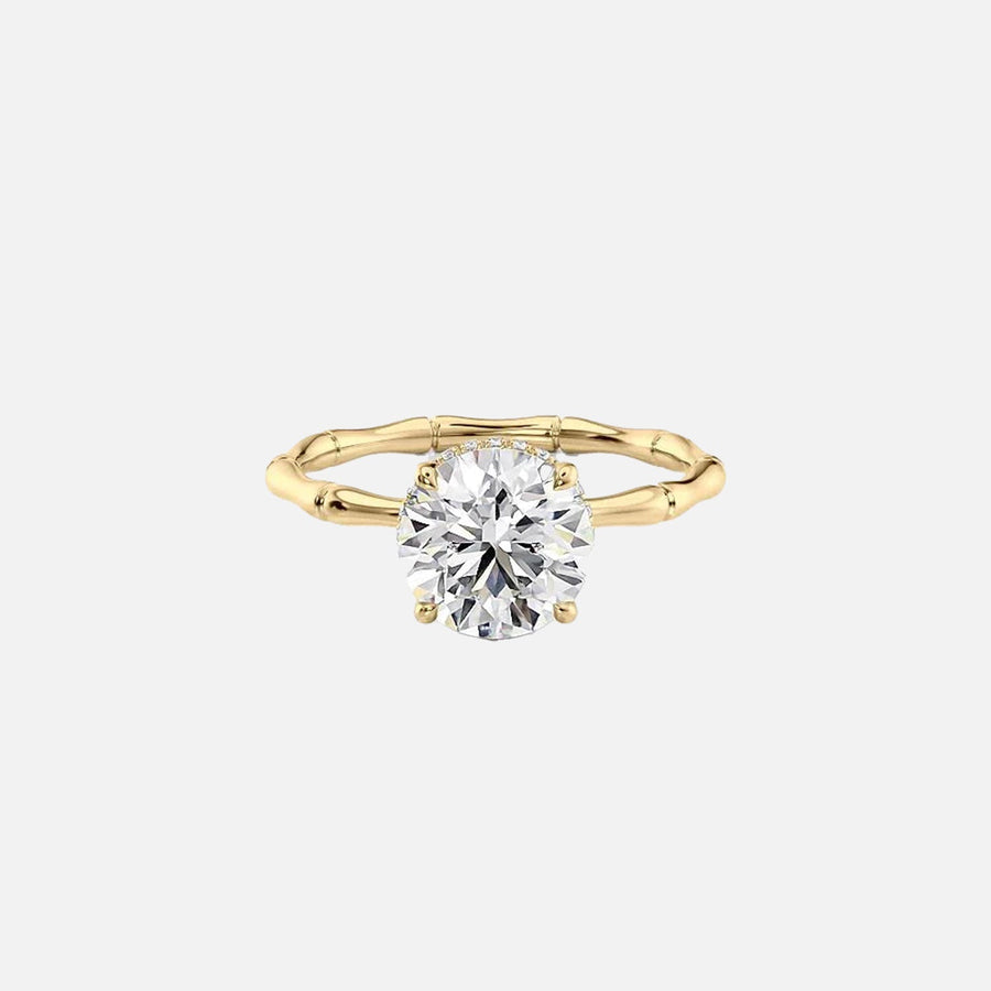  The Eve Round Lab Diamond Ring 18k Yellow Gold 001
