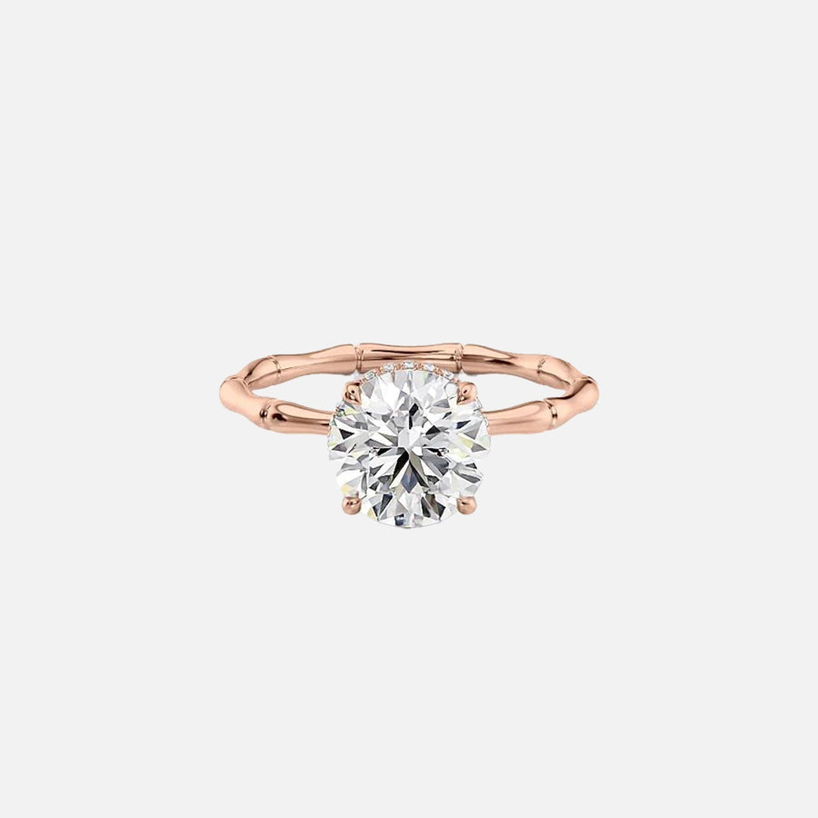  The Eve Round Moissanite Ring 14k Rose Gold 001