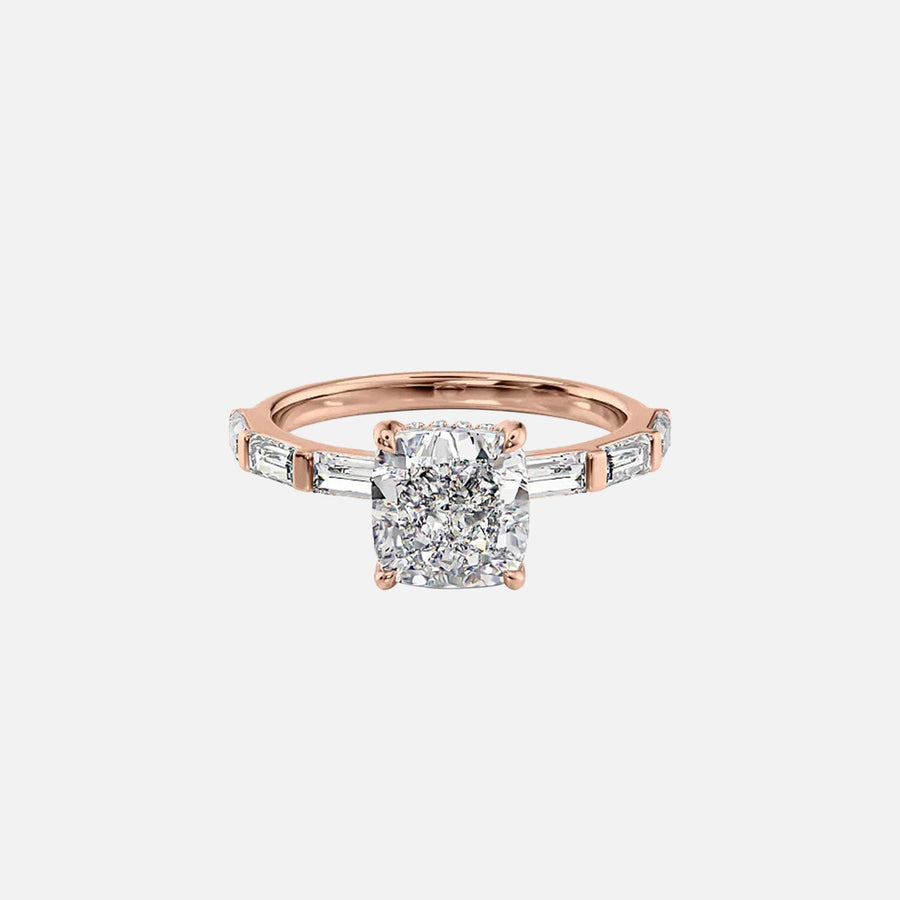  The Hailey Cushion Lab Diamond Ring 14k Rose Gold 001