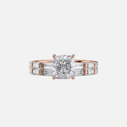  The Hailey Cushion Lab Diamond Ring 14k Rose Gold 003