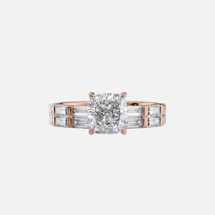  The Hailey Cushion Lab Diamond Ring 18k Rose Gold 003