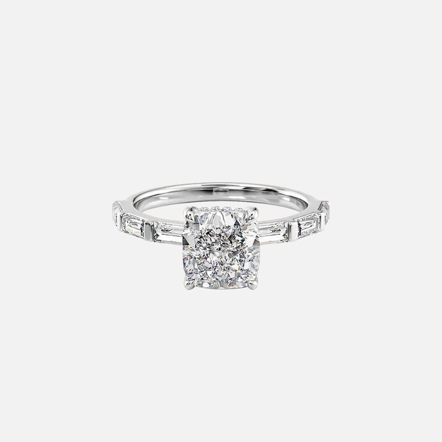  The Hailey Cushion Lab Diamond Ring 18k White Gold 001