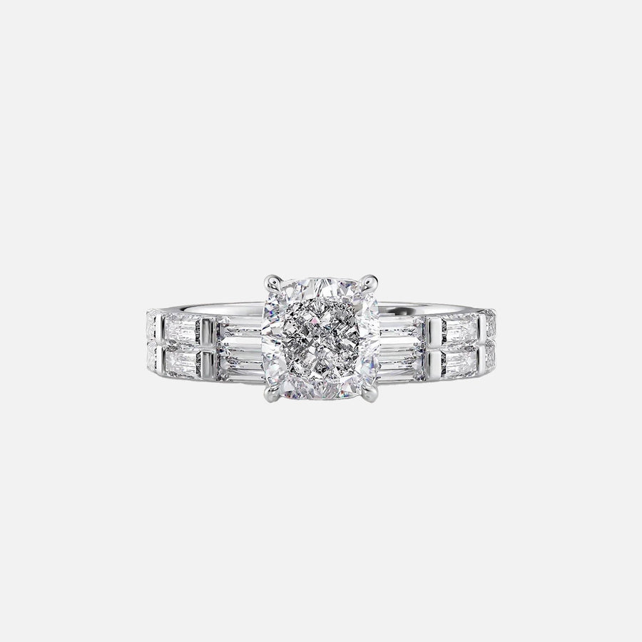  The Hailey Cushion Lab Diamond Ring 18k White Gold 003