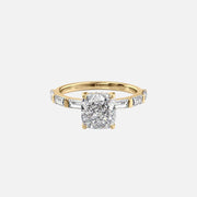  The Hailey Cushion Lab Diamond Ring 18k Yellow Gold 001