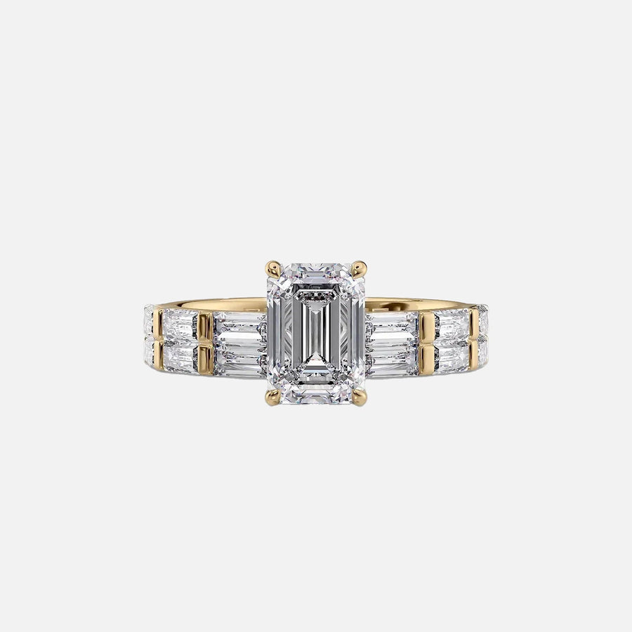  The Hailey Emerald Lab Diamond Ring 14k Yellow Gold 003
